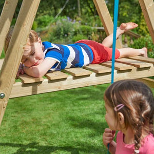 TP Forest Multiplay Single Wooden Swing & Slide Set - SWINGS/SLIDE OUTDOOR GAMES - Beattys of Loughrea