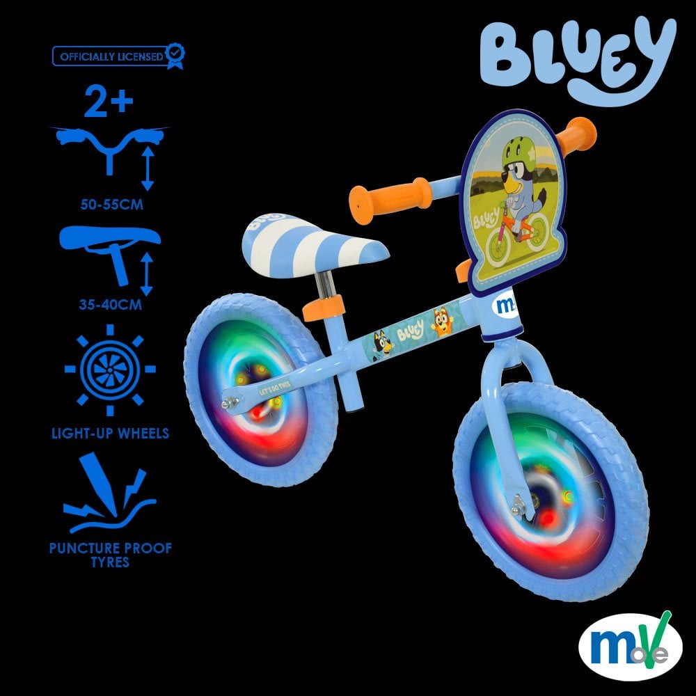 Bluey 12" Balance Bike with Light up Wheels - BIKES - CHILDRENS - Beattys of Loughrea