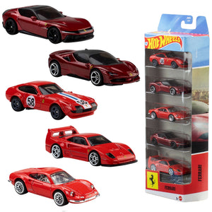 Hot Wheels Ferrari 5-Pack Die-Cast Cars, 1:64 Scale