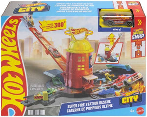 Hot Wheels City Super Fire Station Rescue - CARS/GARAGE/TRAINS - Beattys of Loughrea