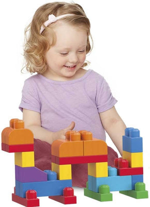Mega Bloks Building Bag 60pc Pink - CONSTRUCTION - LEGO/KNEX ETC - Beattys of Loughrea