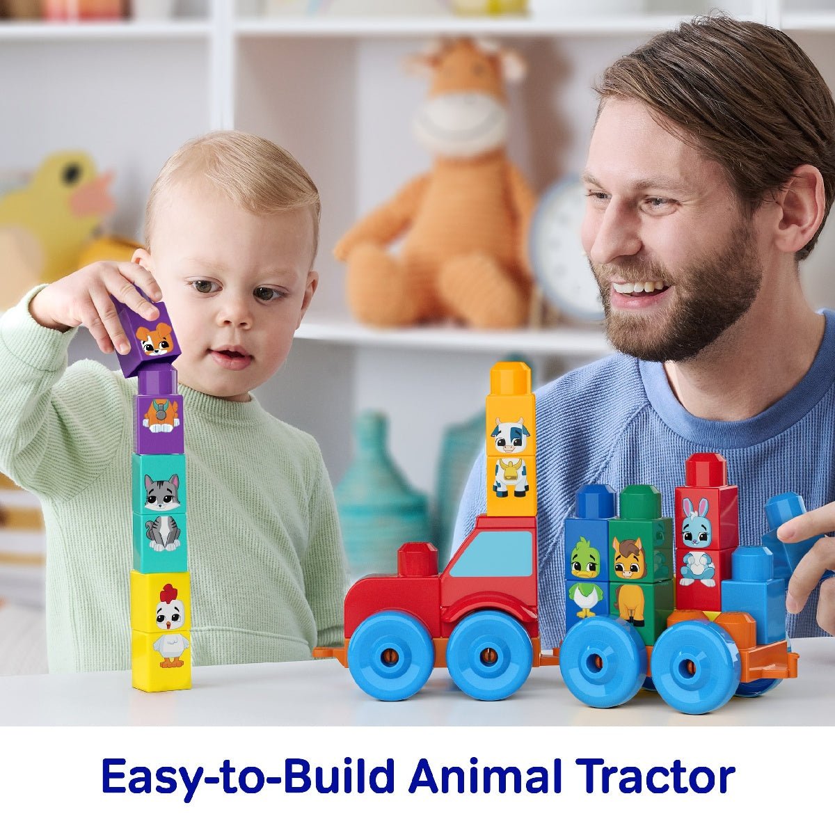 MEGA BLOKS First Builders Build & Match Animal Tractor (30 Pieces) - CONSTRUCTION - LEGO/KNEX ETC - Beattys of Loughrea