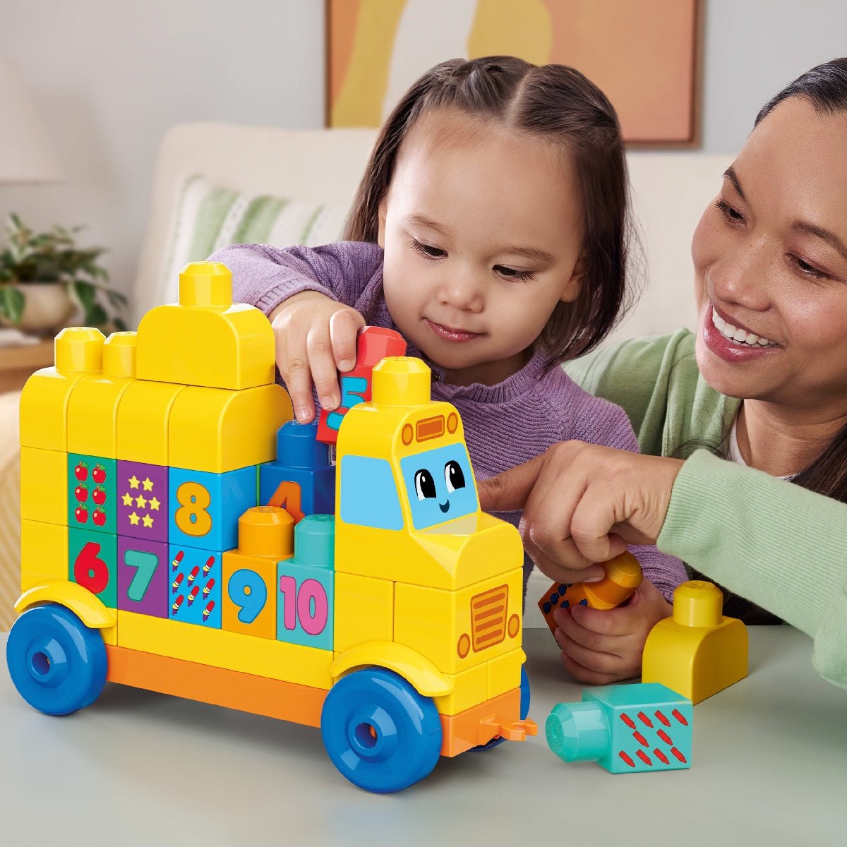 MEGA BLOKS First Builders Build & Count Bus (45 Pieces) - CONSTRUCTION - LEGO/KNEX ETC - Beattys of Loughrea