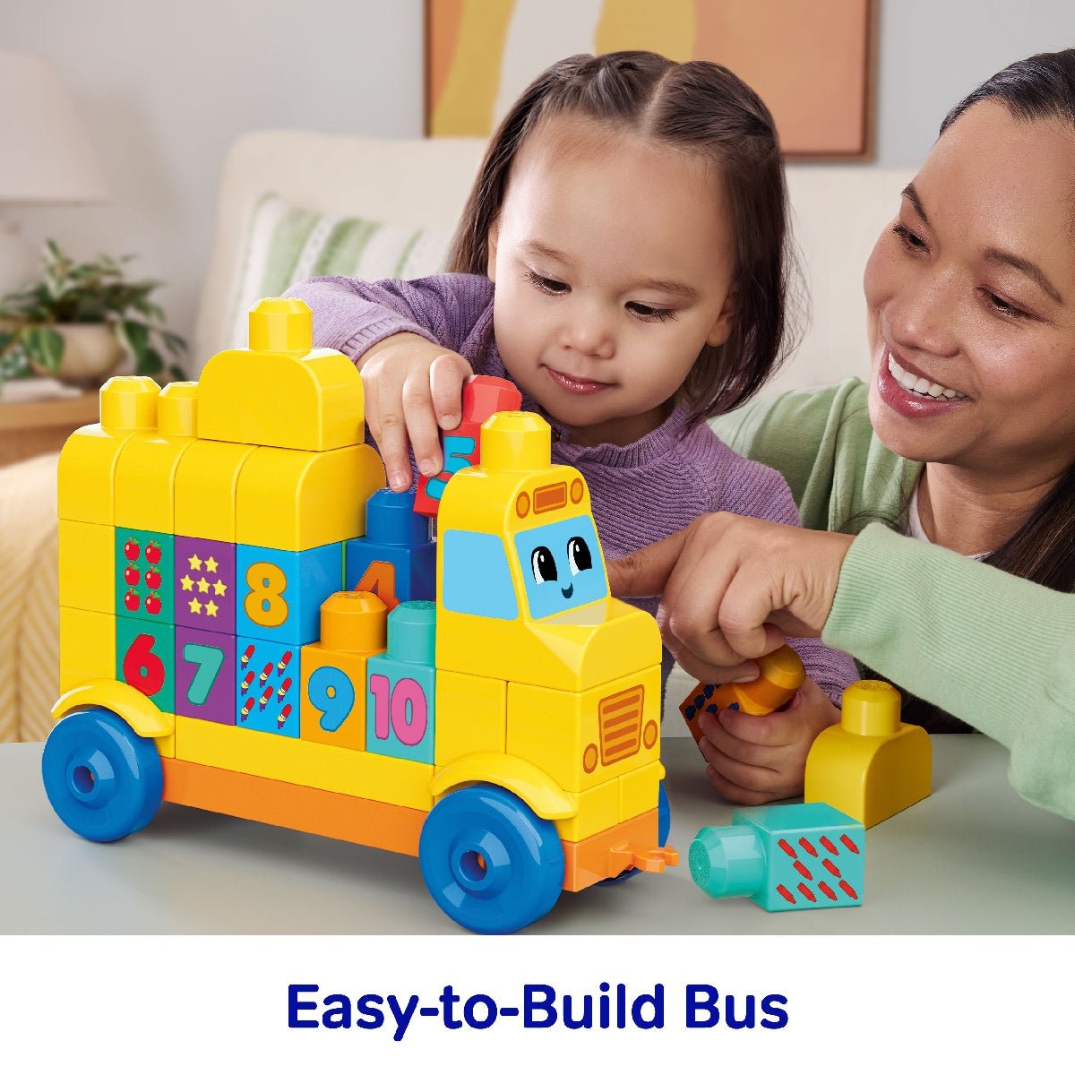 MEGA BLOKS First Builders Build & Count Bus (45 Pieces) - CONSTRUCTION - LEGO/KNEX ETC - Beattys of Loughrea