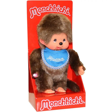 Monchhichi Boy with Blue Bib 20cm Plush - DOLLS - Beattys of Loughrea
