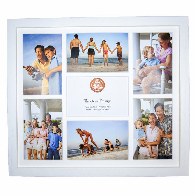 Multi White (6x4) × 7 Frame – White Mount - PHOTO FRAMES - PLATED, GILT, STONE - Beattys of Loughrea