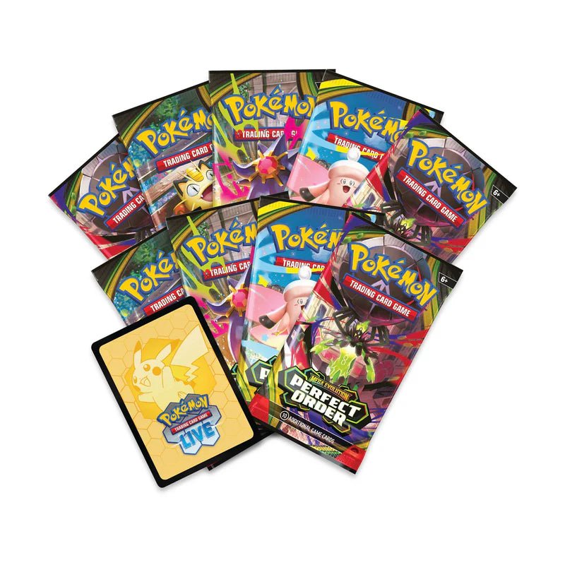 Pokémon TCG: Mega Evolution Perfect Order - Elite Trainer Box - HALLOWEEN, PKT MONEY, JOKE - Beattys of Loughrea