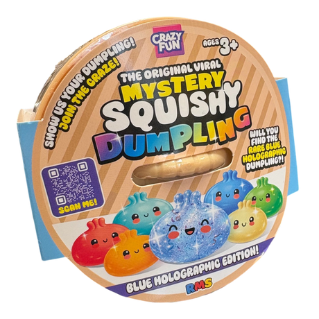 Crazy Fun Mystery Squishy Dumpling – Blue Holographic Edition - HALLOWEEN, PKT MONEY, JOKE - Beattys of Loughrea