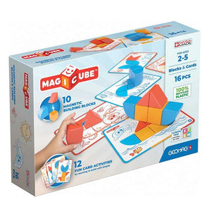 Geomag Magicube Blocks and Cards 16 Piece Set - CONSTRUCTION - LEGO/KNEX ETC - Beattys of Loughrea