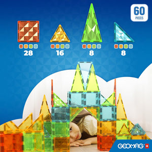 Geomag Magnetic Tiles Gems 60 Pieces - CONSTRUCTION - LEGO/KNEX ETC - Beattys of Loughrea