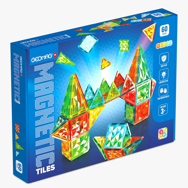 Geomag Magnetic Tiles Gems 60 Pieces - CONSTRUCTION - LEGO/KNEX ETC - Beattys of Loughrea