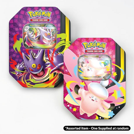 Pokémon TCG: Mega Moonlit Tin Assorted - One Supplied* - HALLOWEEN, PKT MONEY, JOKE - Beattys of Loughrea