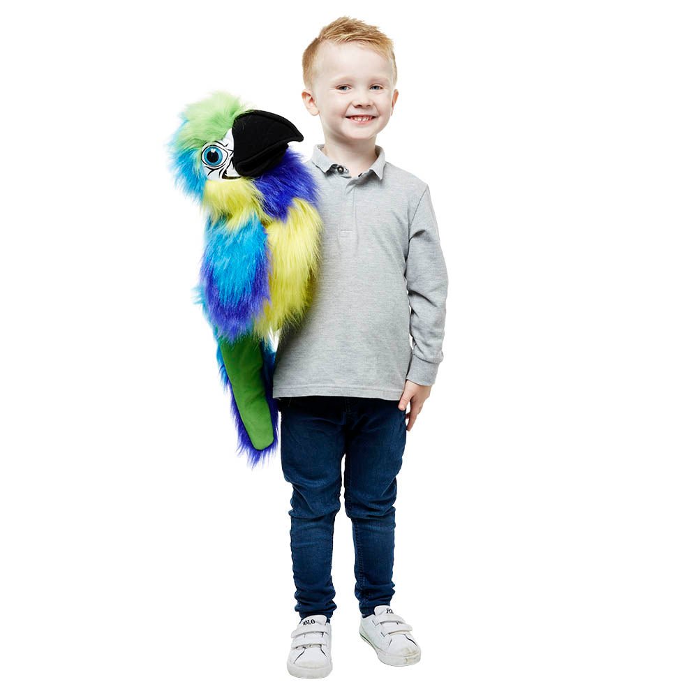 The Puppet Company Blue And Gold Macaw Large Bird Hand Puppet - SOFT TOYS - Beattys of Loughrea
