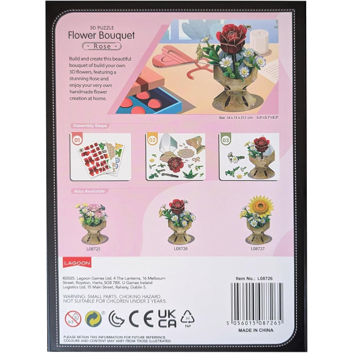 Rose Bouquet 3D Puzzle, 120 Pieces