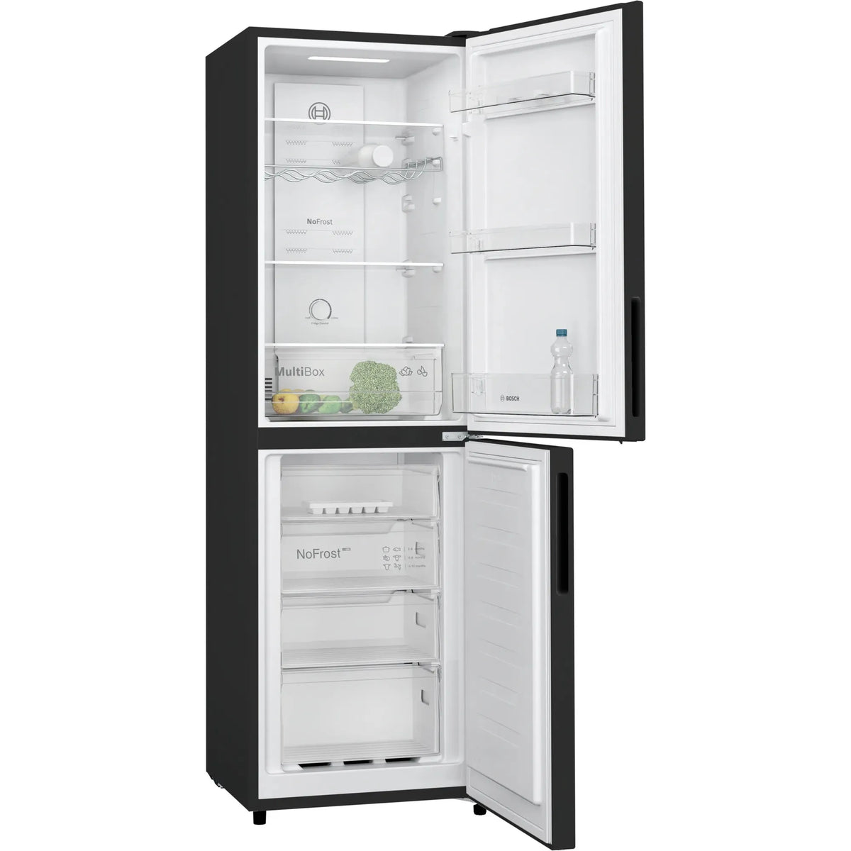 Bosch KGN27NBEAG Series 2 NoFrost Fridge Freezer, 182 x 55cm, Black