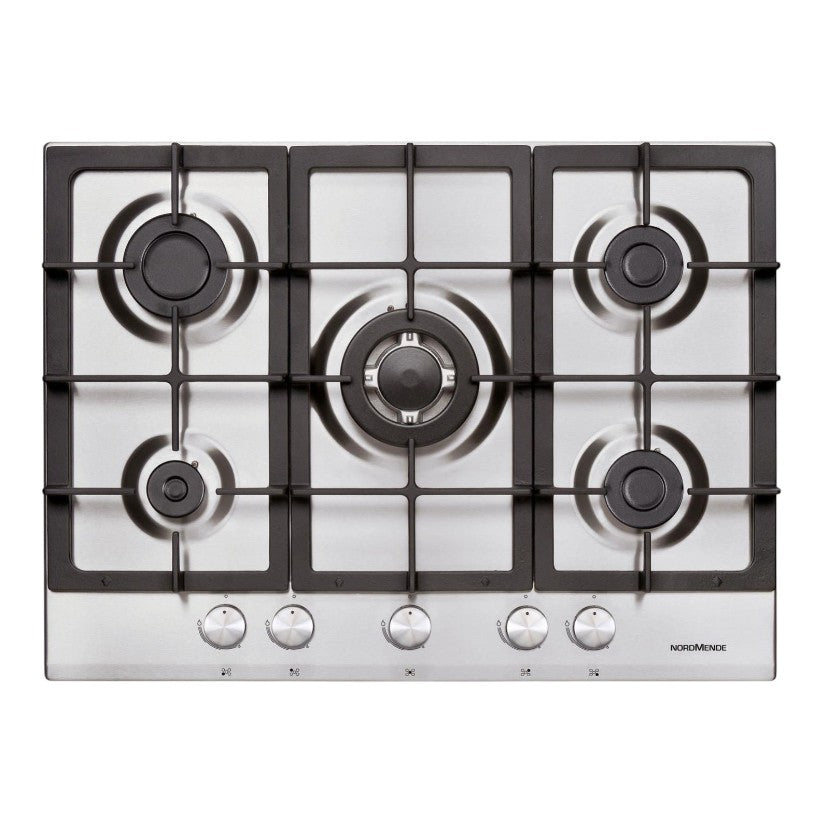 NORDMENDE HGX703IX S/S 70CM 5 RING GAS HOB