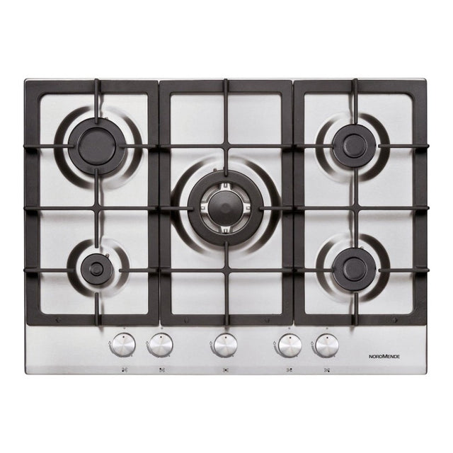 NORDMENDE HGX703IX S/S 70CM 5 RING GAS HOB