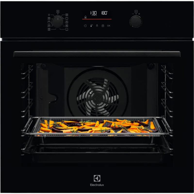 Electrolux 72L Black Pyrolytic Multifunction Oven with Air Fry - EOM6P46K