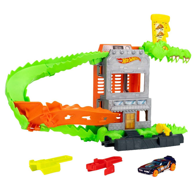 Hot Wheels City Croc Pizza Attack Playset & Car - CARS/GARAGE/TRAINS - Beattys of Loughrea