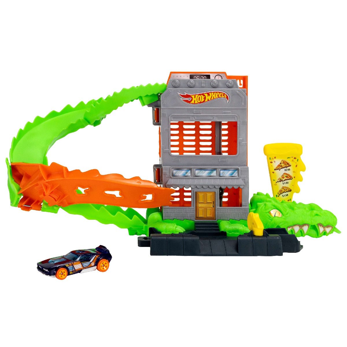Hot Wheels City Croc Pizza Attack Playset & Car - CARS/GARAGE/TRAINS - Beattys of Loughrea