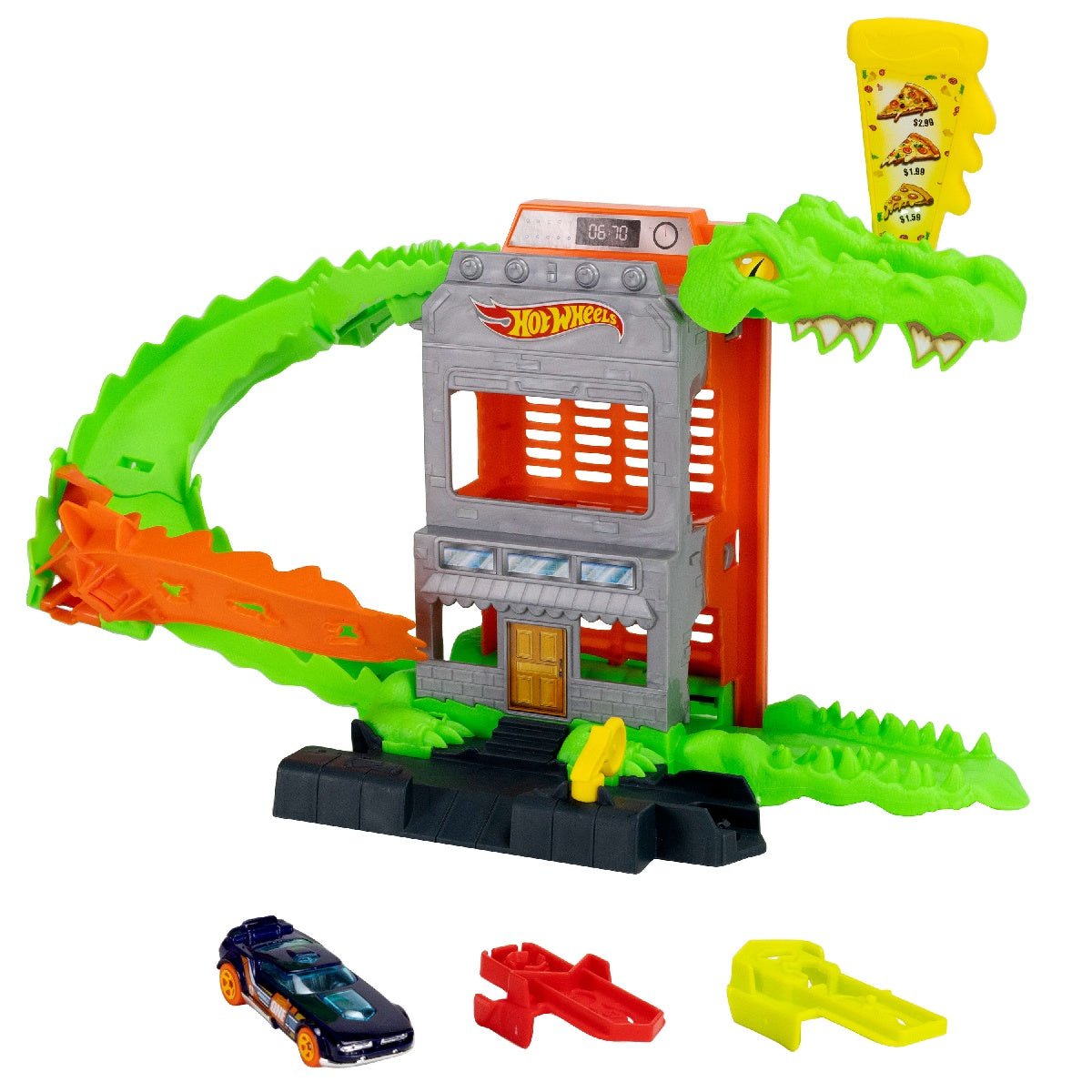 Hot Wheels City Croc Pizza Attack Playset & Car - CARS/GARAGE/TRAINS - Beattys of Loughrea