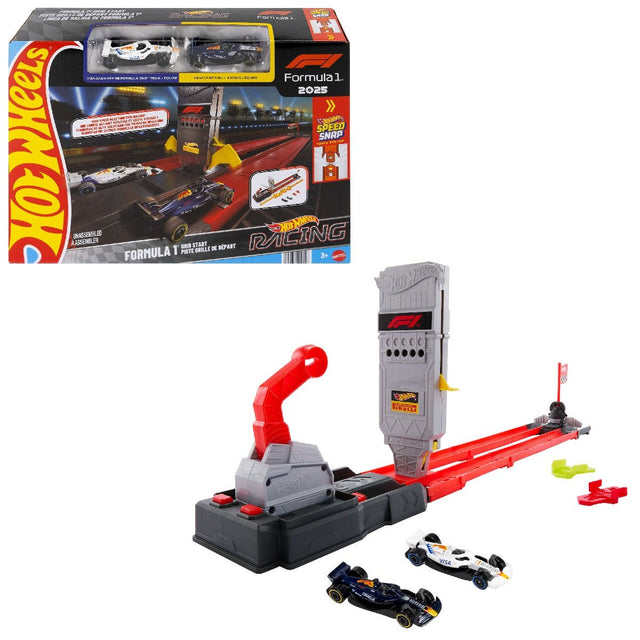 Hot Wheels Racing Formula 1 Grid Start Track Set with 2 Die-Cast F1 Cars - CARS/GARAGE/TRAINS - Beattys of Loughrea