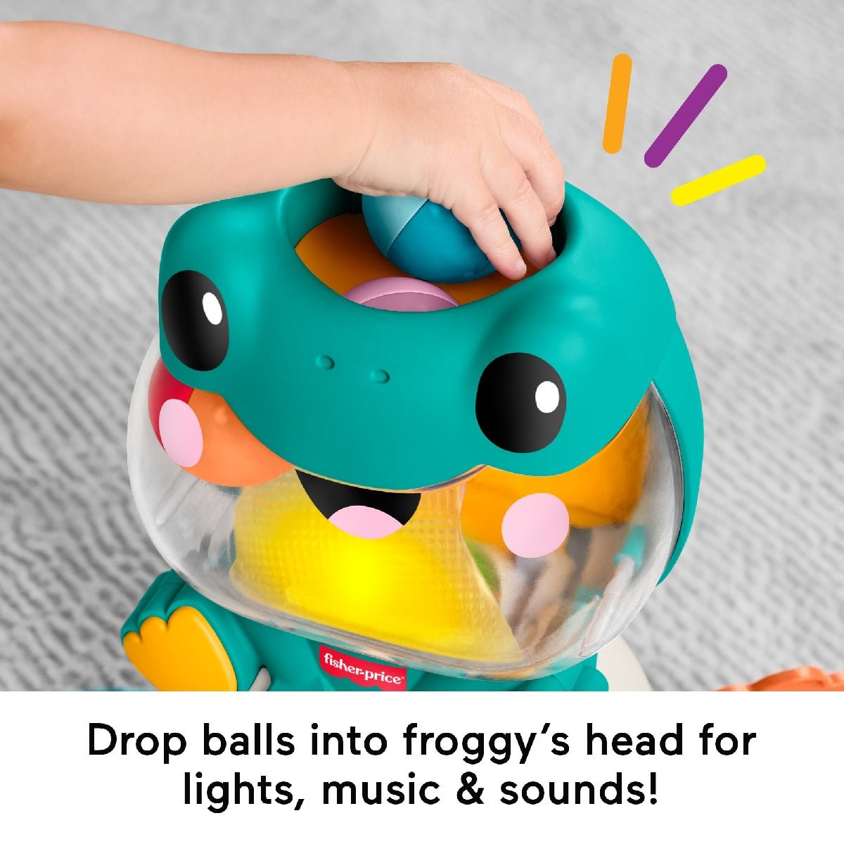 Fisher-Price Light-Up & Roll Frog - BABY TOYS - Beattys of Loughrea