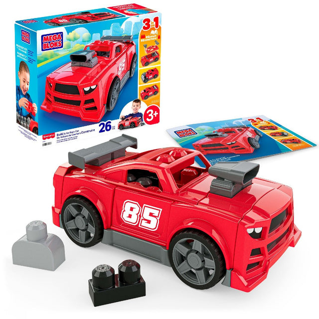 MEGA BLOKS Build & Go Race Car (26 Pieces) - CONSTRUCTION - LEGO/KNEX ETC - Beattys of Loughrea