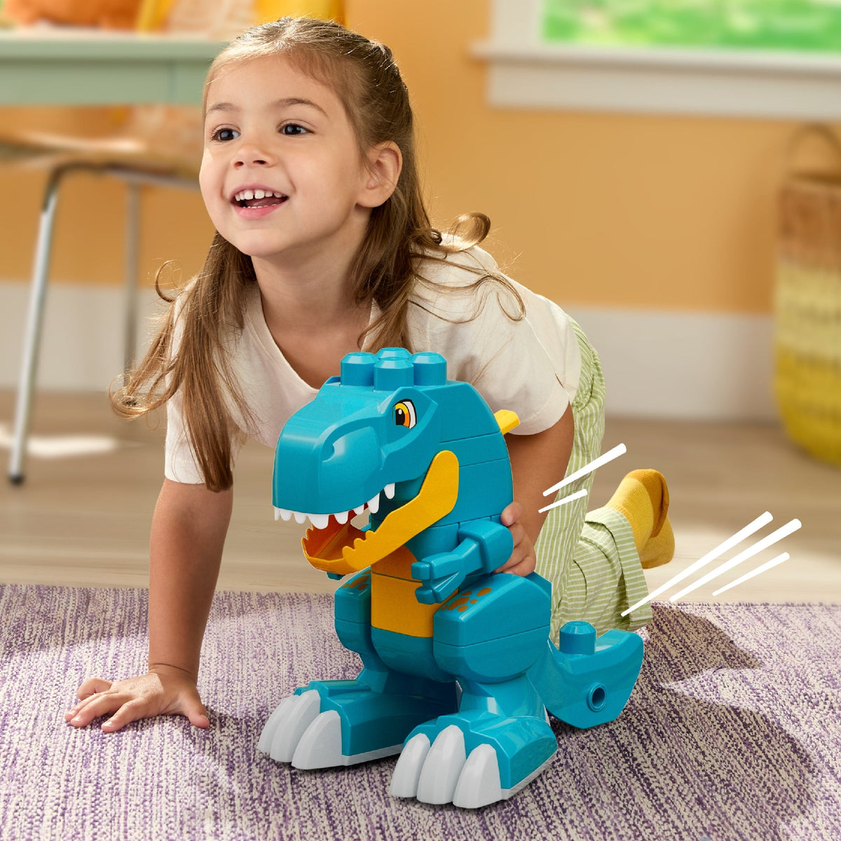 Mega Bloks Fisher-Price 3-in-1 Build & Chomp Dinosaur, 25 Pieces