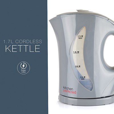 Kitchen Perfected 1.7L Kettle - Grey - KETTLES - Beattys of Loughrea