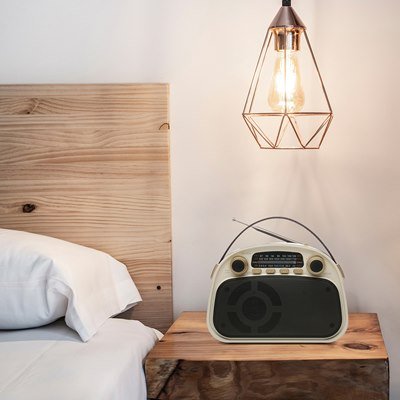 Lloytron Acapulco 3-Band Rechargeable Radio with Musicstream - Cream - PORTABLE CD/RADIO - Beattys of Loughrea