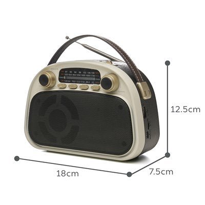 Lloytron Acapulco 3-Band Rechargeable Radio with Musicstream - Cream - PORTABLE CD/RADIO - Beattys of Loughrea