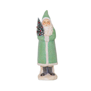 Green Santa Claus Resin Ornament 31cm - XMAS CERAMIC WOOD RESIN GLASS ORNAMENTS - Beattys of Loughrea