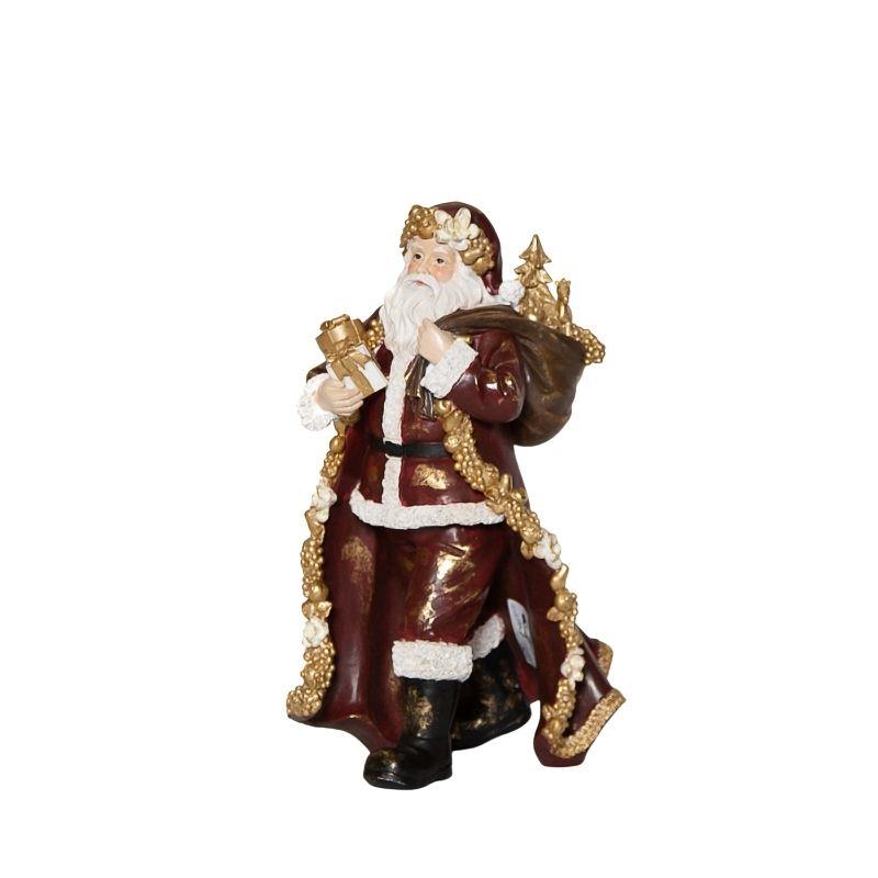 Vintage Red & Gold Santa Claus Ceramic Ornament 36cm
