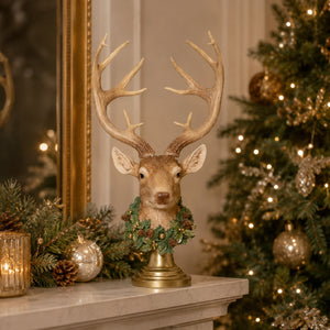 Deer Head on Stand Resin Ornament 47cm