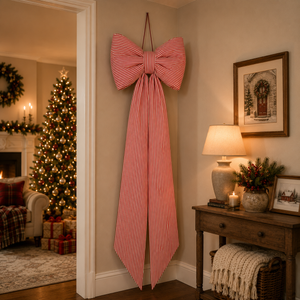 Luxury Giant Red & White Candy Stripe Christmas Bow 162cm