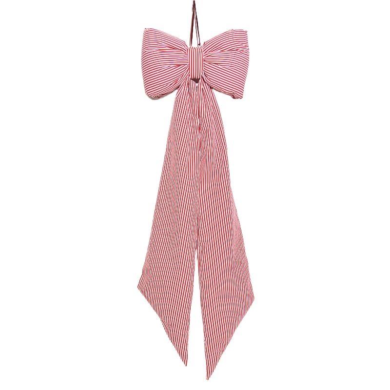 Luxury Giant Red & White Candy Stripe Christmas Bow 162cm