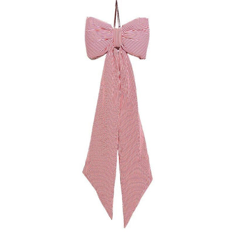 Luxury Giant Red & White Candy Stripe Christmas Bow 162cm - XMAS HANGING DECOS - Beattys of Loughrea