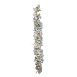 Luxury Champagne Bow Christmas Garland 183cm - XMAS GARLANDS - Beattys of Loughrea