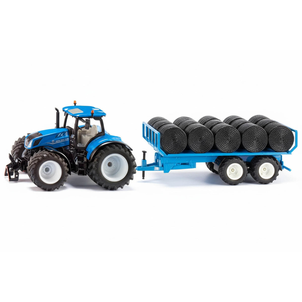 Siku New Holland T7.315 HD Tractor with Round Bale Trailer
