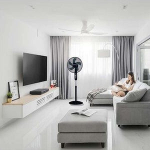 Crystal Home Air Comfort 40cm 40W Pedestal Fan Black