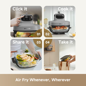 Dreame Tasti PT60 5-in-1 Portable Glass Air Fryer - Grey