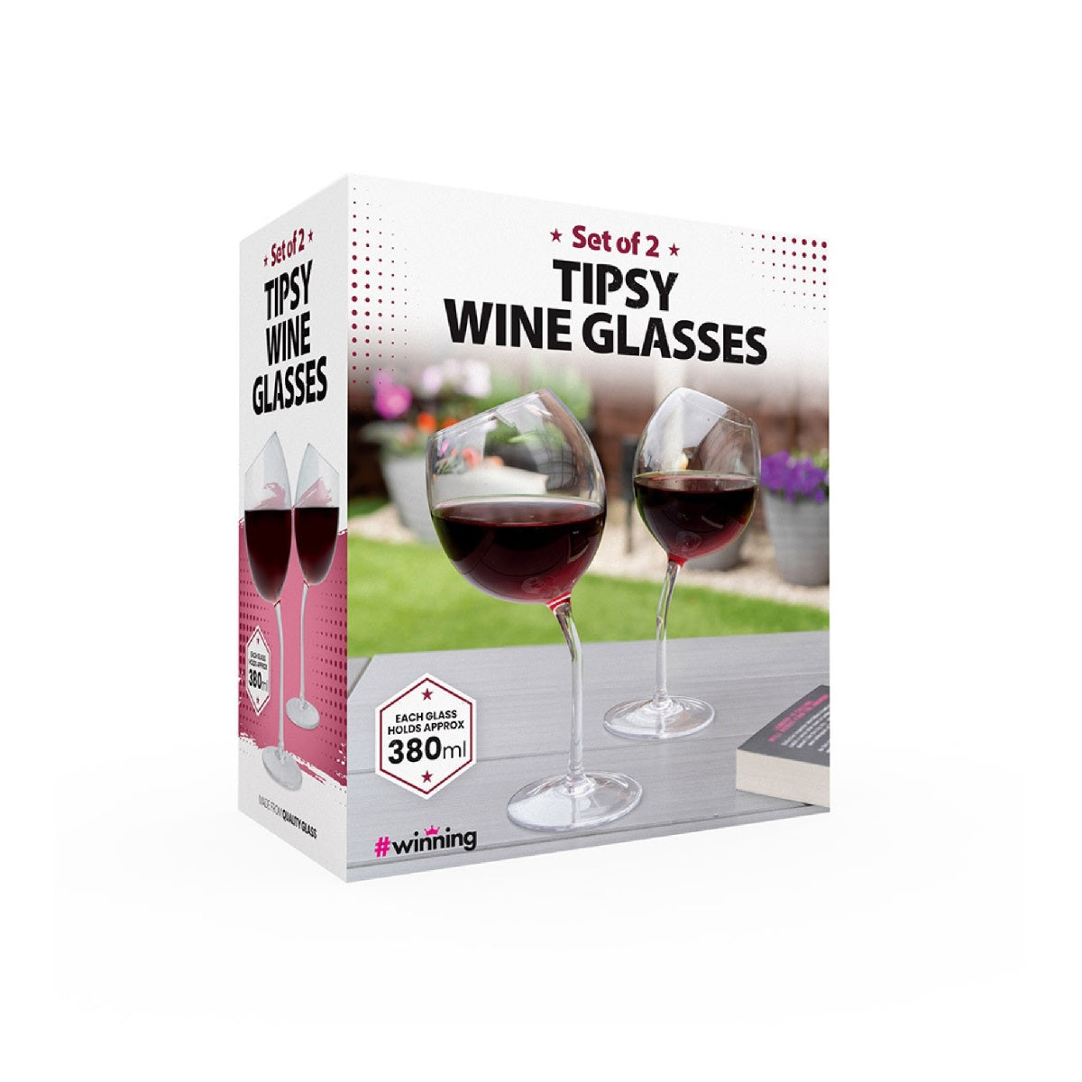 Winning Tipsy Wine Glasses Set Of 2