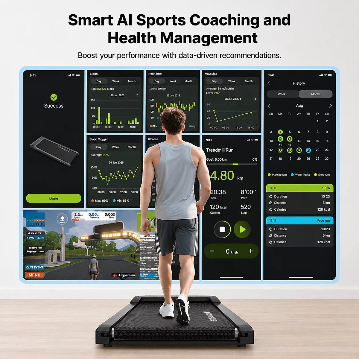 MOBVOI Edge Bluetooth Under-Desk Walking Pad Treadmill - EXERCISE BIKE, TREADMILL, FITNESS - Beattys of Loughrea