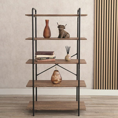 Dark Oak 5 Shelf Unit 80cm x 144cm - OCCASIONAL FURNITURE - Beattys of Loughrea