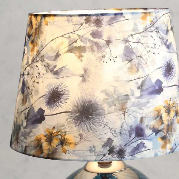 Blue Floral Table Lamp 47cm