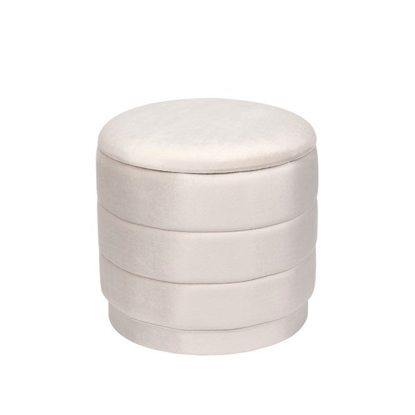 Storage Ottoman Ivory with Tray Top 39x37cm