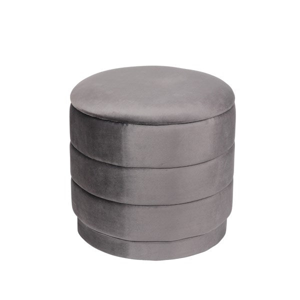 Storage Ottoman Grey with Tray Top 39x37cm