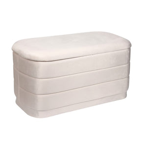 Storage Ottoman Ivory with Tray Top 76x38cm