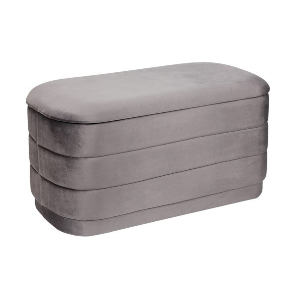 Storage Ottoman Grey with Tray Top 76x38cm
